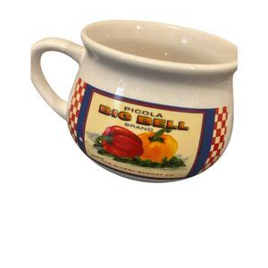 Don't Do it, Inc Picola Big Bell Brand White Mug with Red and Yellow Peppers